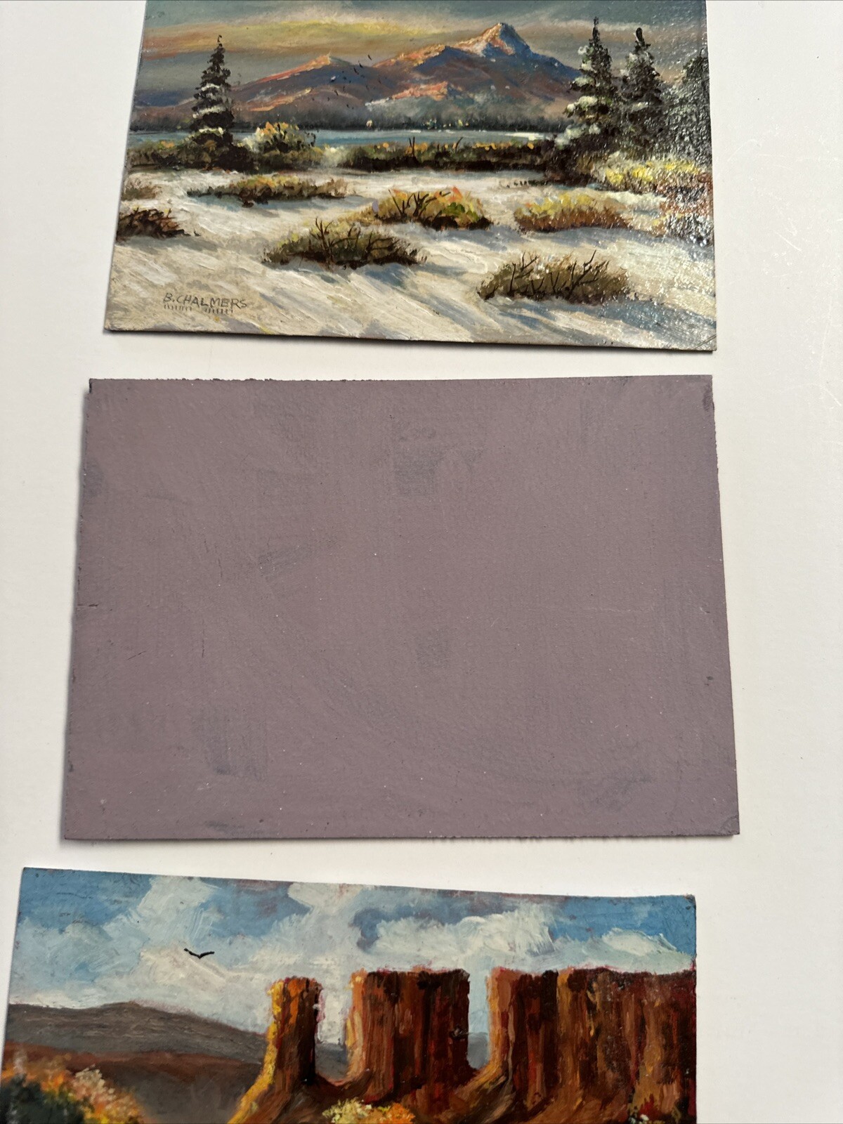 FINEST BURL CHALMERS PAINTING SMALL GEM LISTED AMERICAN desert coast LANDSCAPE