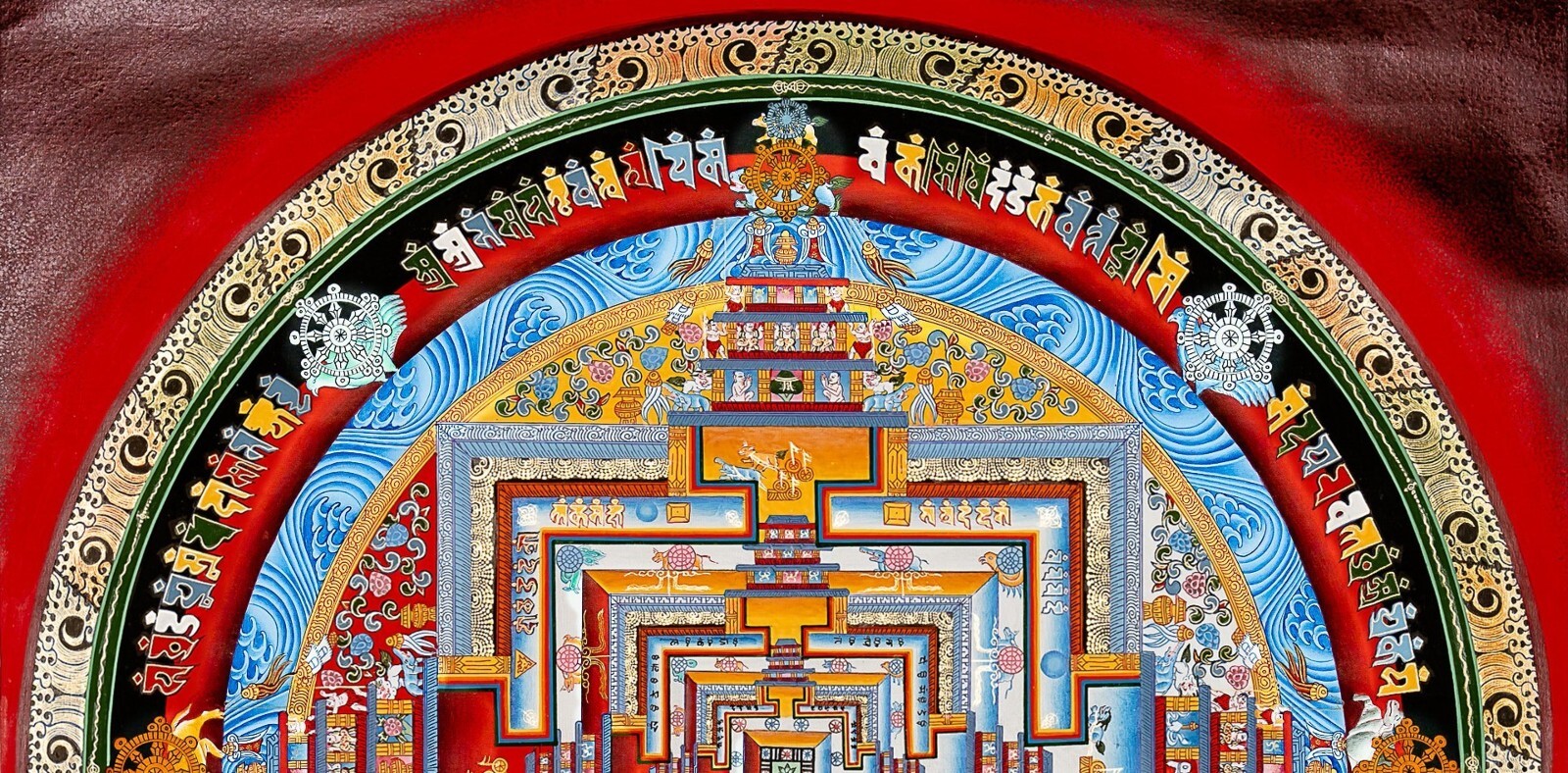 Eternal Time Cycle: Kalachakra Mandala Painting | Hand-Made | Authentic -A79426
