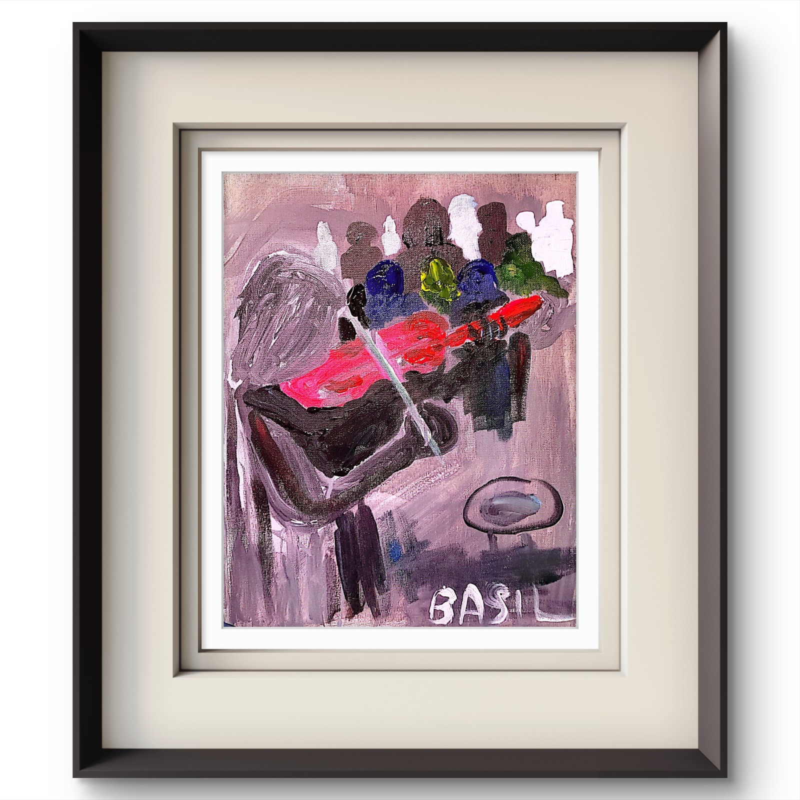 The Violinist Abstract Expressionist Original Painting Canvas