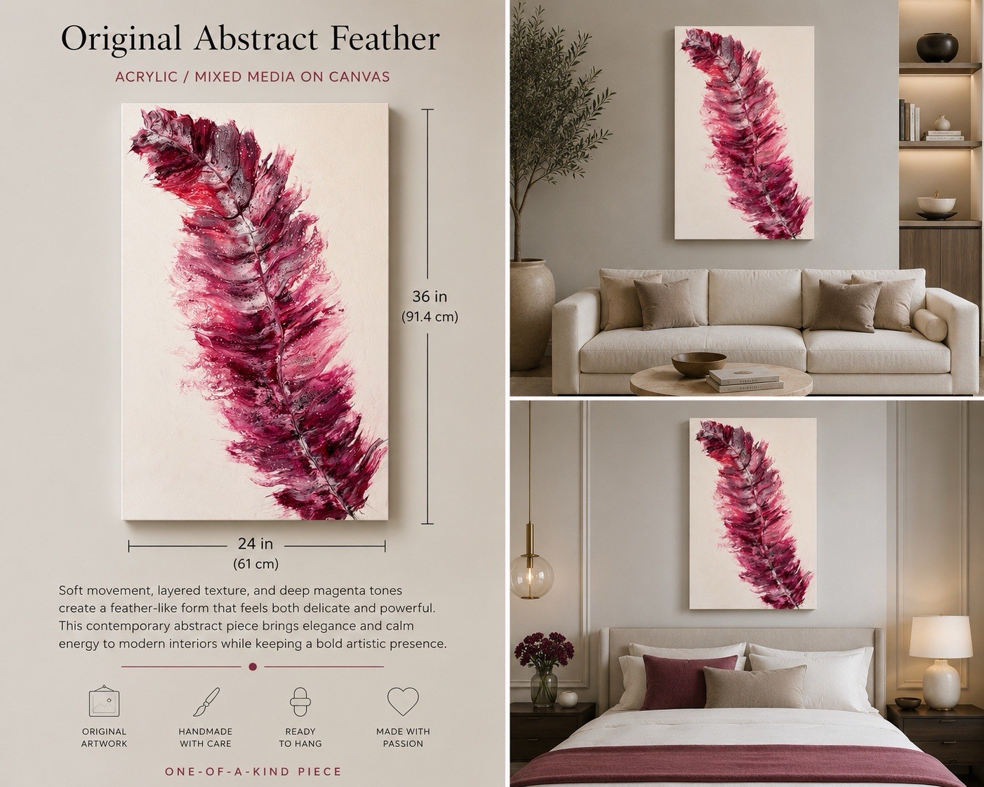 ORIGINAL HANDMADE ABSTRACT ACRYLIC PAINTING