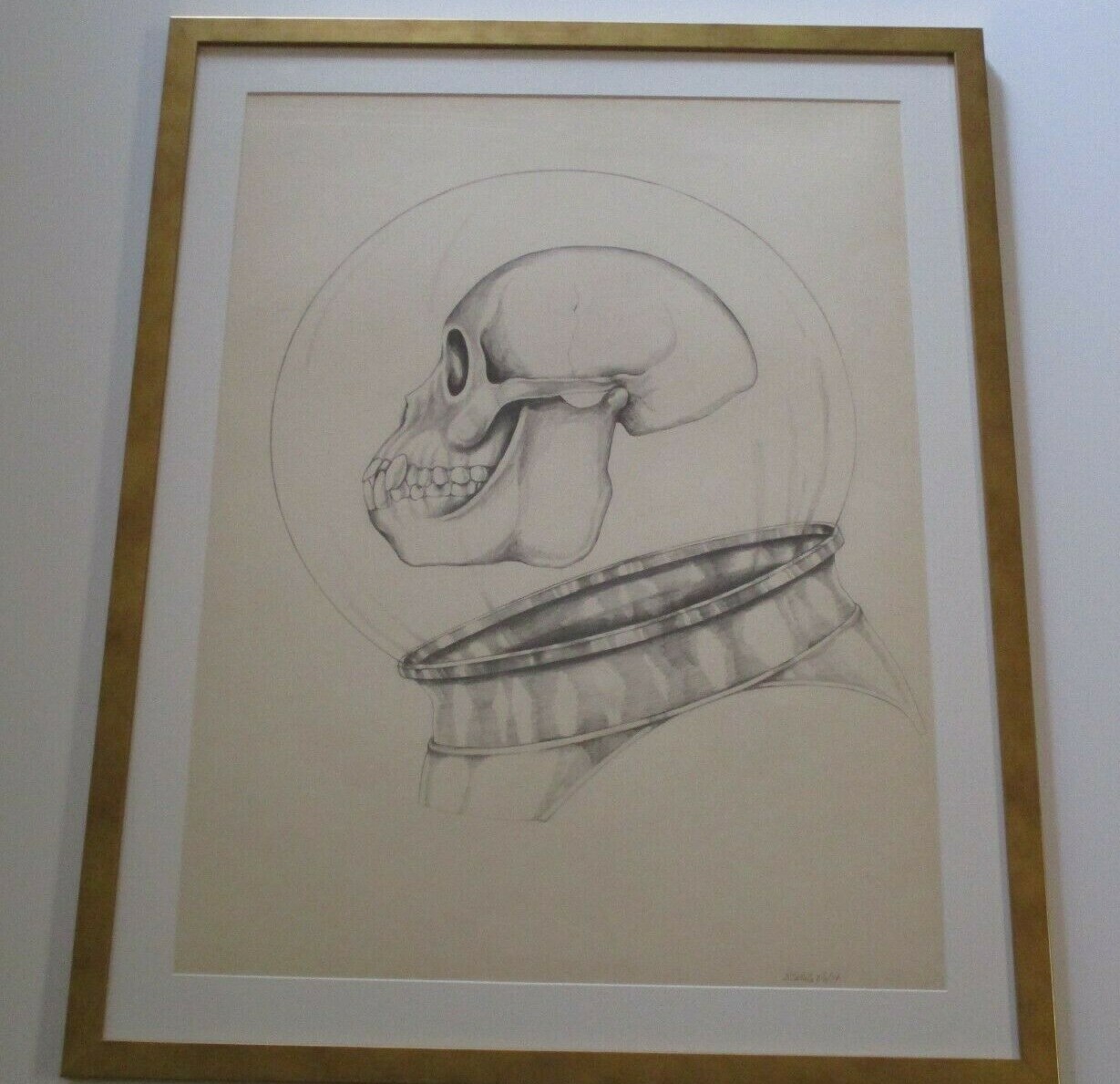 DIANA VITALE DRAWING CALIFORNIA SURREALIST MODERNISM SKULL NASA 1970 SPACE BONE