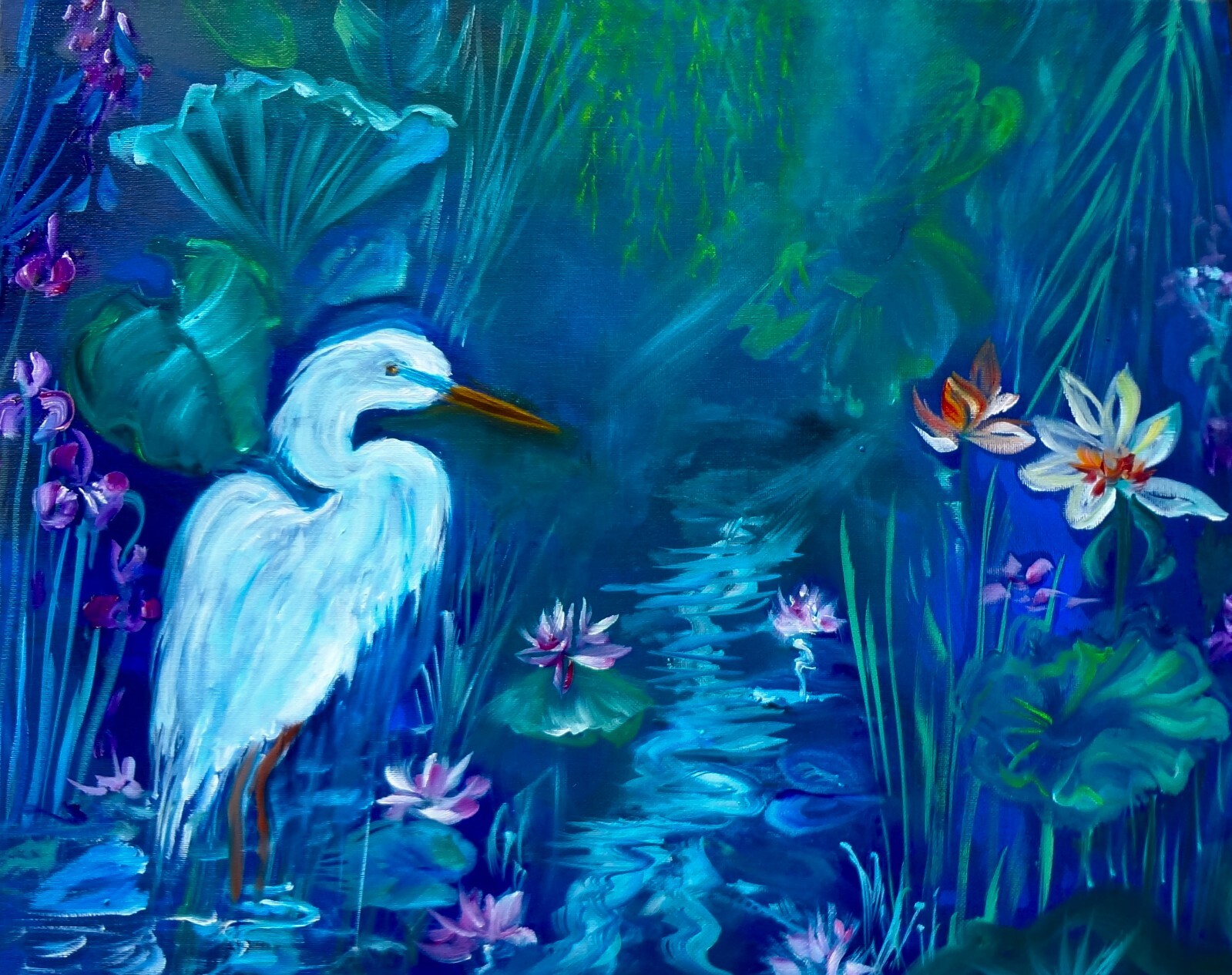 Original Oil Painting «Serenity At Monet’s Pond» One of a Kind