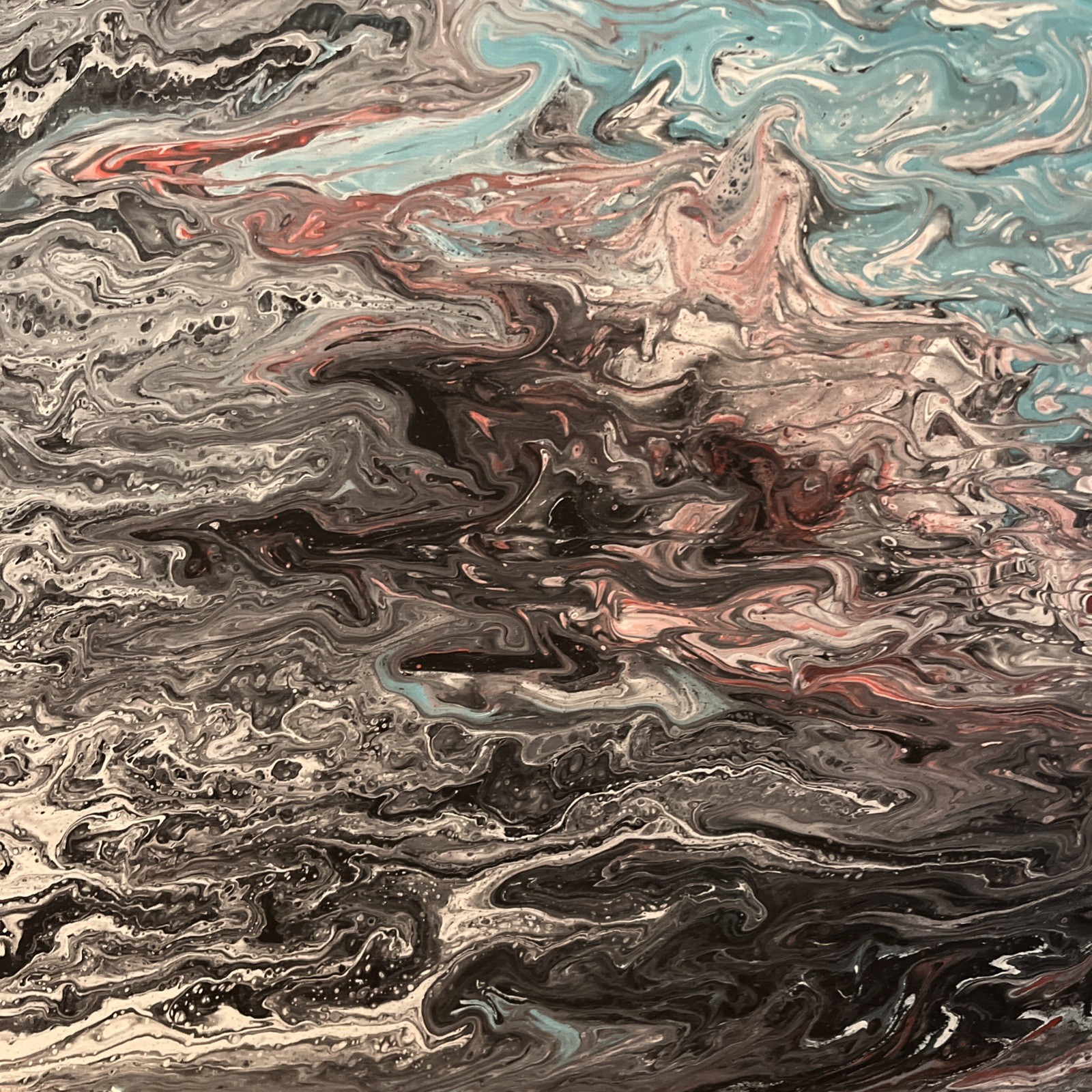 Acrylic Pour Painting Using Abstract Painting On Canvas 20×16”