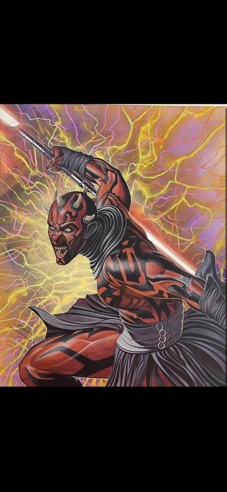 Star Wars Darth Maul Original Art Painting David Michael Beck 14X17