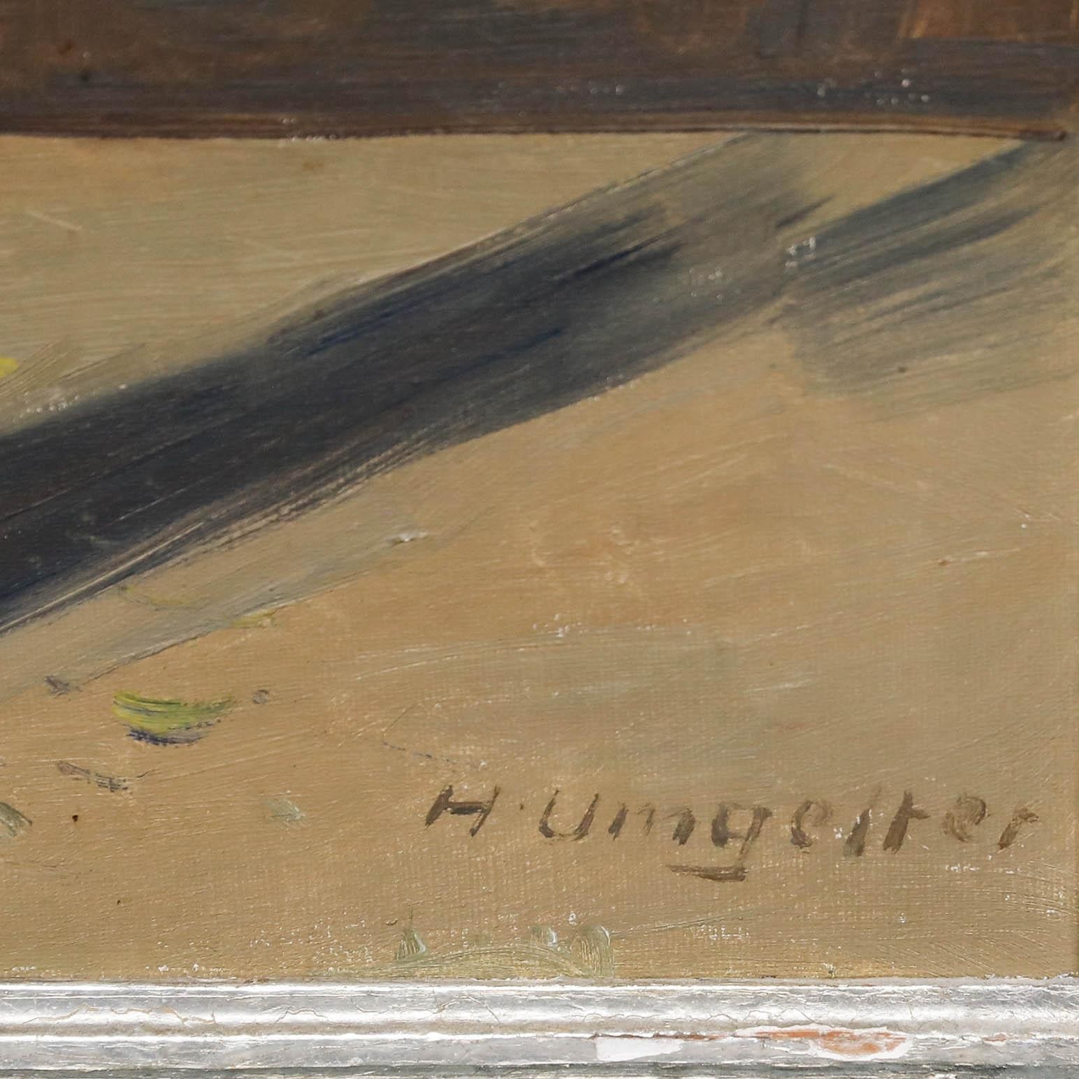 Hermann Umgelter (1891-1962) – Framed Oil, Bouquet of Daises & Wildflowers