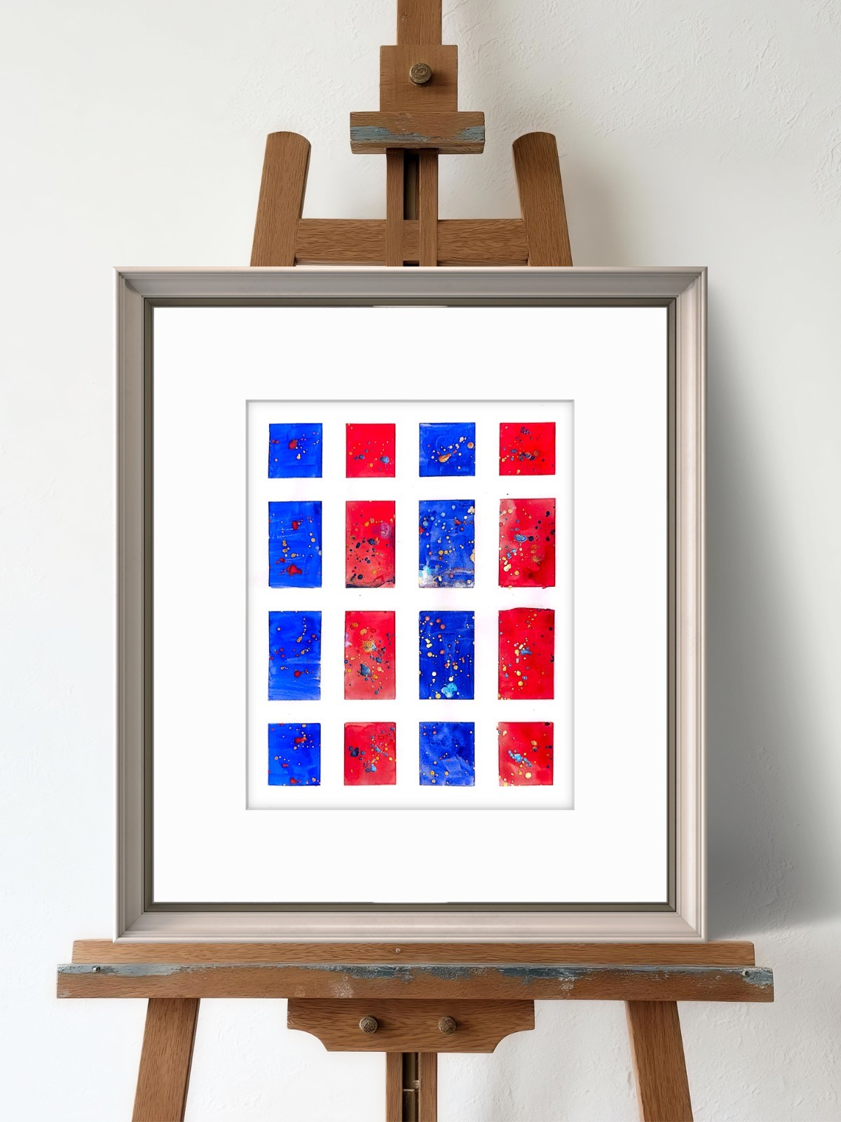 Red White And Blue Original Expressionism Watercolor Abstract 11×14 On Paper