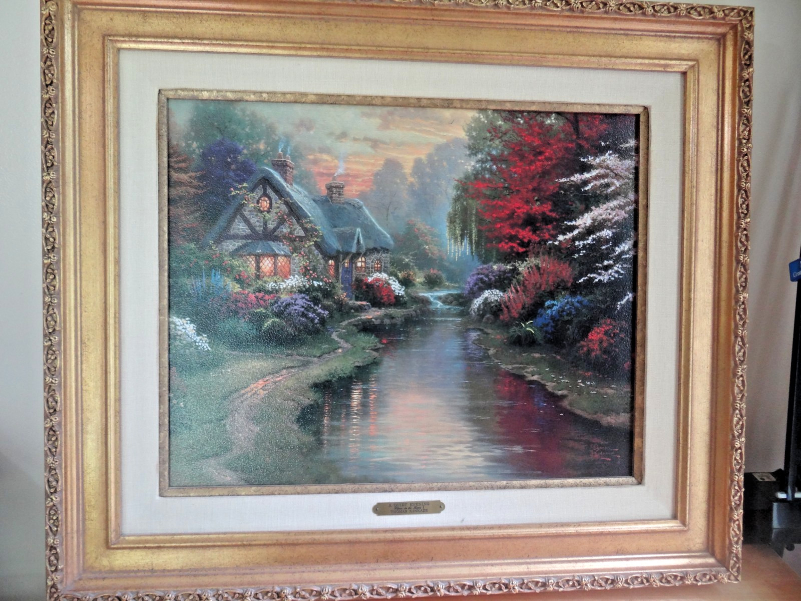 Thomas Kinkade A Quiet Evening Licensed Reproduction Lithograph 20X16