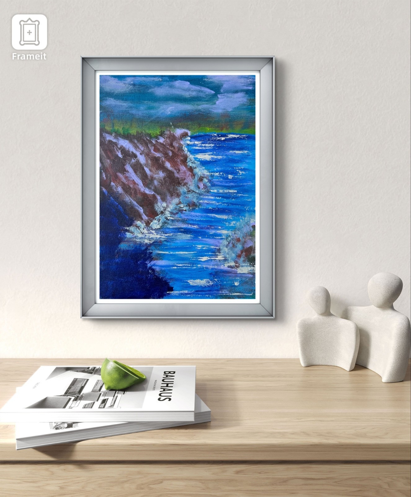 Original Art «Jetty» 9×12 Canvas Expressionism Abstract Design Home Art