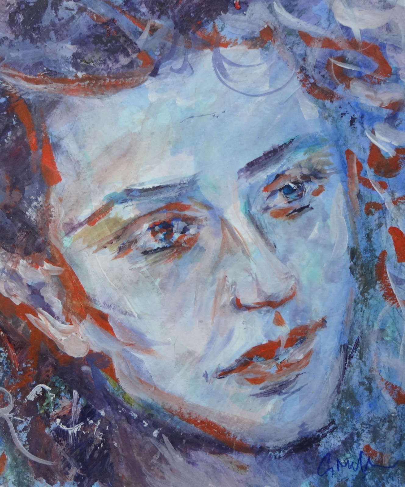 GERRY MILLER – Original Art. «Face». 30 x 36 cm. Unframed.