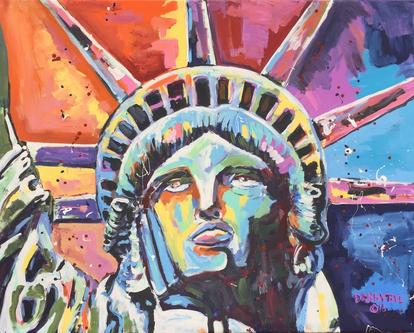 10 Patriotic ORIGINAL Art Paintings Contemporary Retired ARTIST Dan Byl 4x5ft