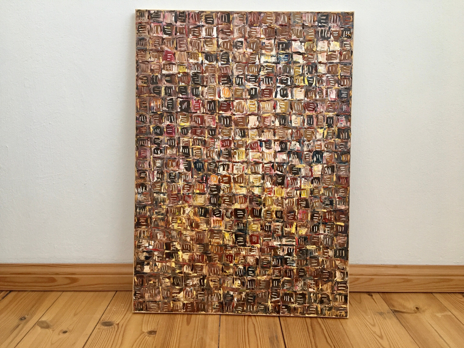 Abstract Squares Mosaic Oil Painting On Canvas Original Modern Wall Art Decor