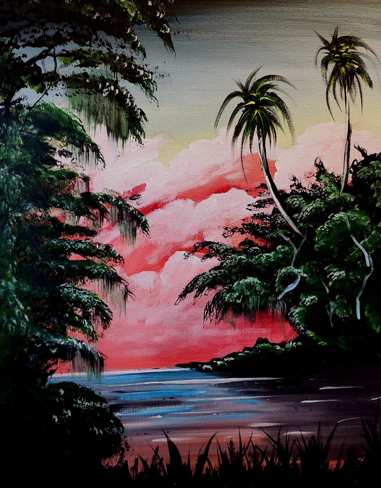 Florida Highwaymen Style – Original painting – » Red River Point»