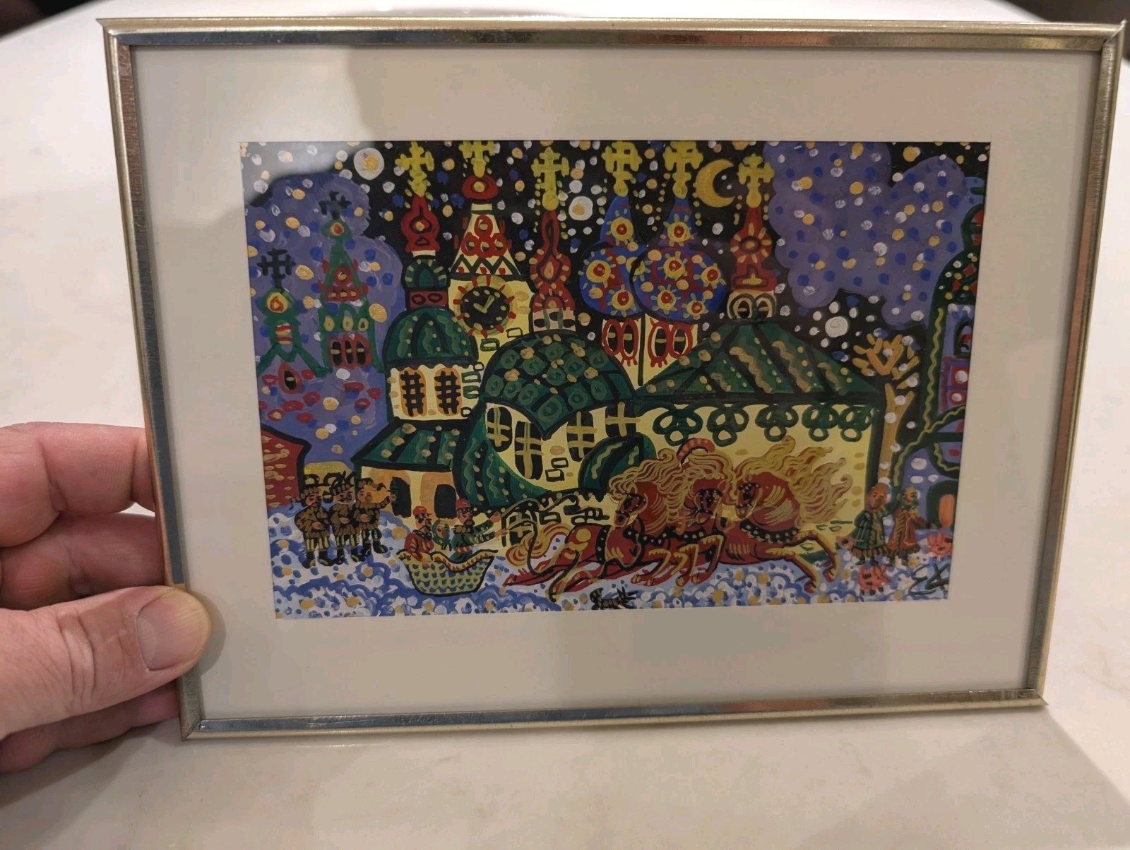 Elena Khmeleva Original Painting Landscape Folk Art»Russian Winter»St Petersburg