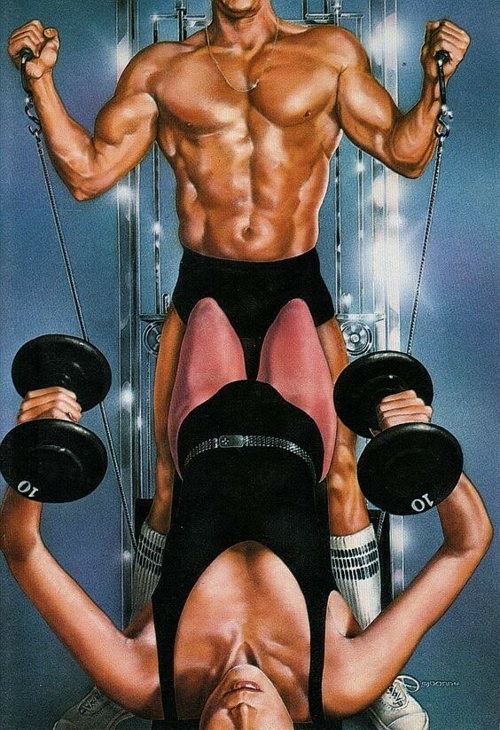 «Let’s Work It Out» 80s Paper Moon Graphics published illustration – Joann Daley