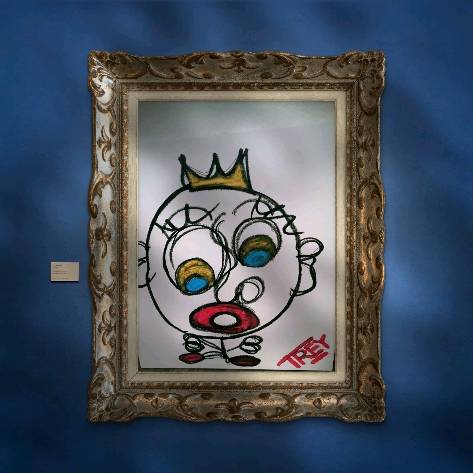 Trey Coppland, «TREY» Abstract Face Acrylic Painting, Medium, 2026, Signed