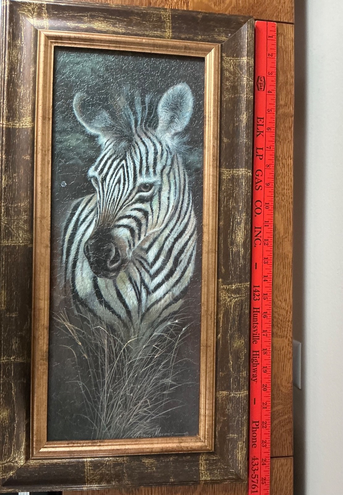 Ruane Mannin “Stripped Innocence” Zebra Canvas Art Work 13”x25”
