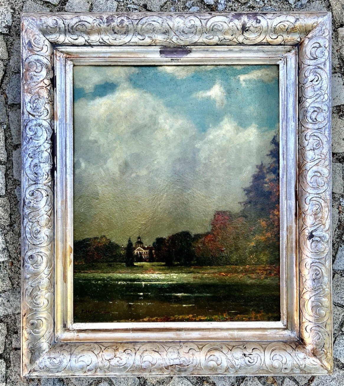 Oil painting around 1900 Castle favorite Carl August Hollmann * 1863 painting
