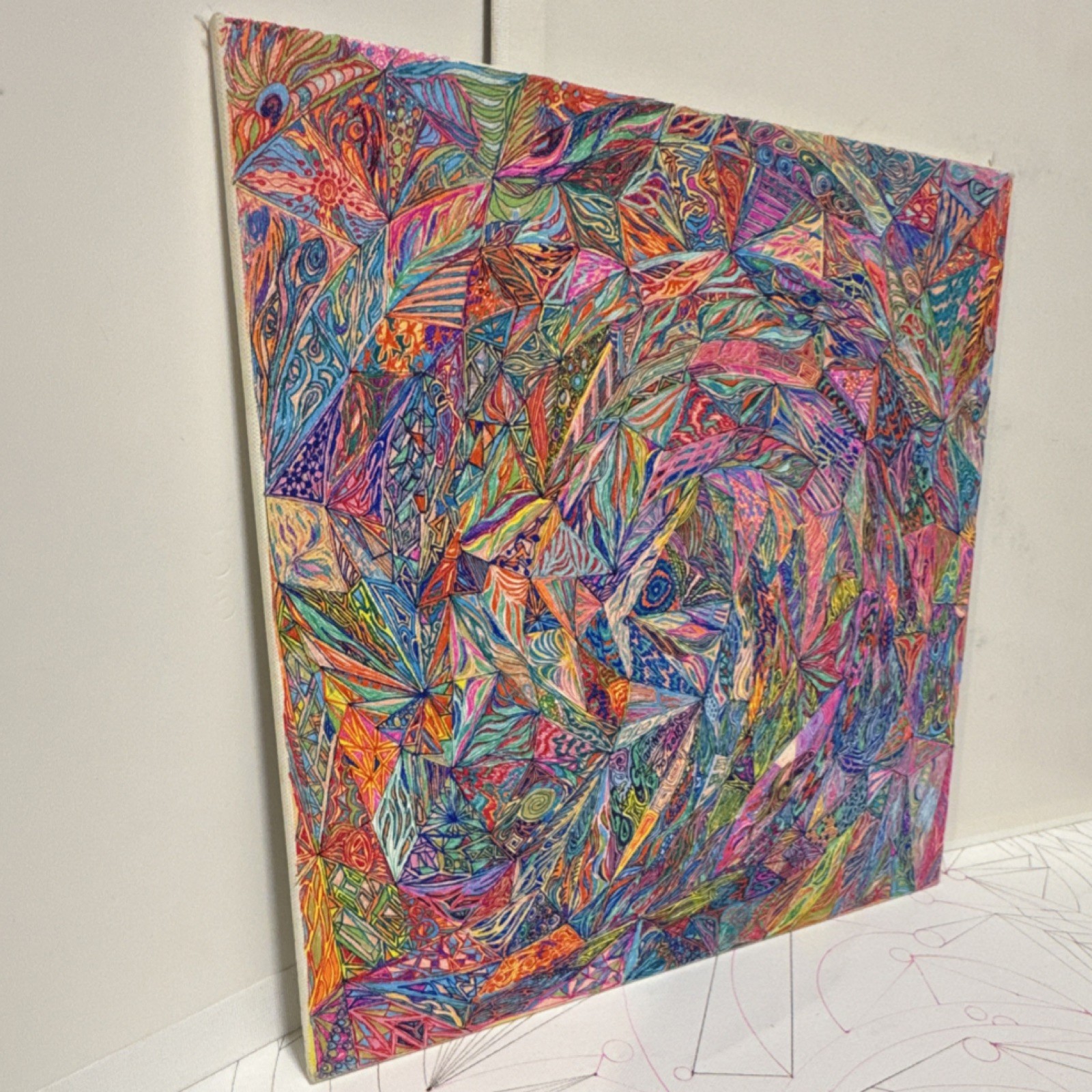 Handmade Abstract Colorful Portrait Canvas Painting, Unframed, Single Piece