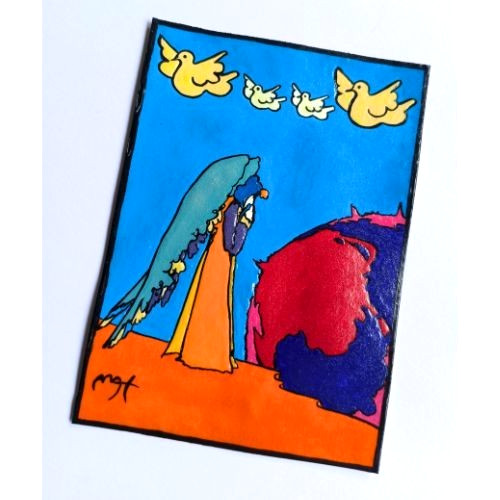 PETER MAX 1971 «Postrations» signed Pop Art Acrylic UV Radiant Hand Painting NEW