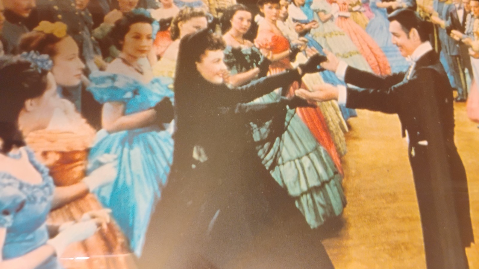 GONE WITH THE WIND FRAMED PHOTO POSTER SOUTHERN BALL RHETT AND SCARLETT DANCE