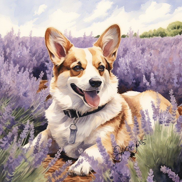 Watercolor Corgi Painting Art Print 8.5×11 inches