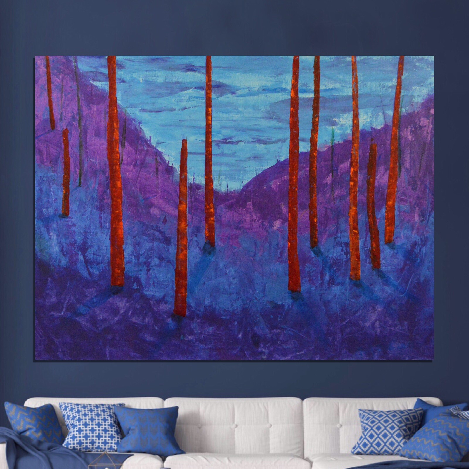 Mark Little original￼ canvas￼￼￼ Painting 81” X 62” XL (6ft. 9in)Abstract Landsca
