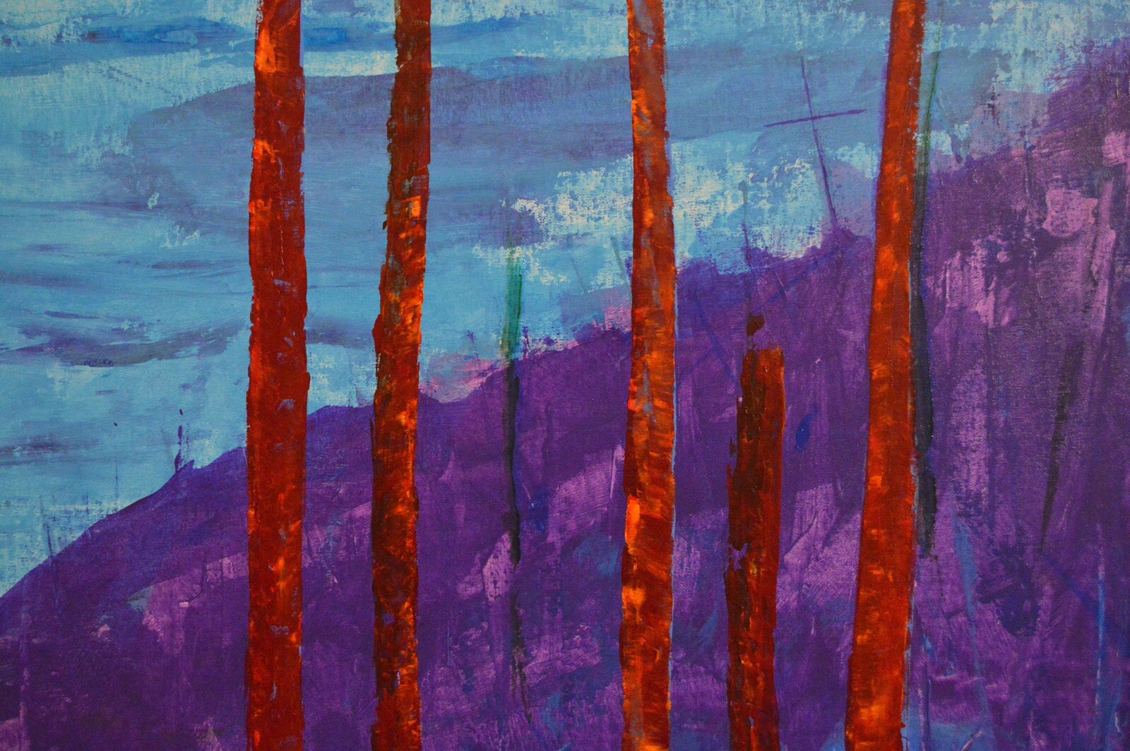 Mark Little original￼ canvas￼￼￼ Painting 81” X 62” XL (6ft. 9in)Abstract Landsca