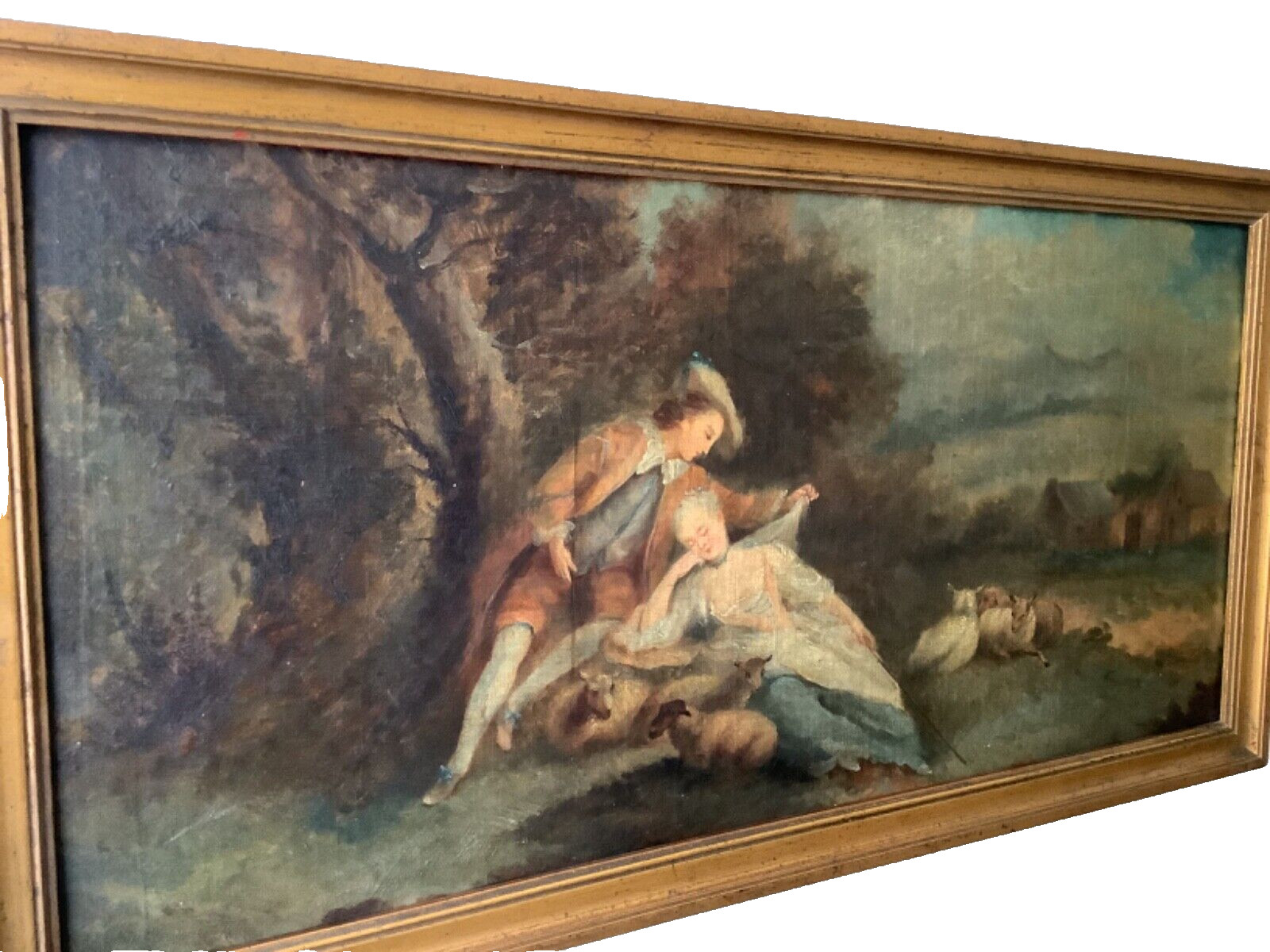18th CENTURY JEAN-BAPTISTE PATER Shepherdess with Sheep in a Countryside Oil