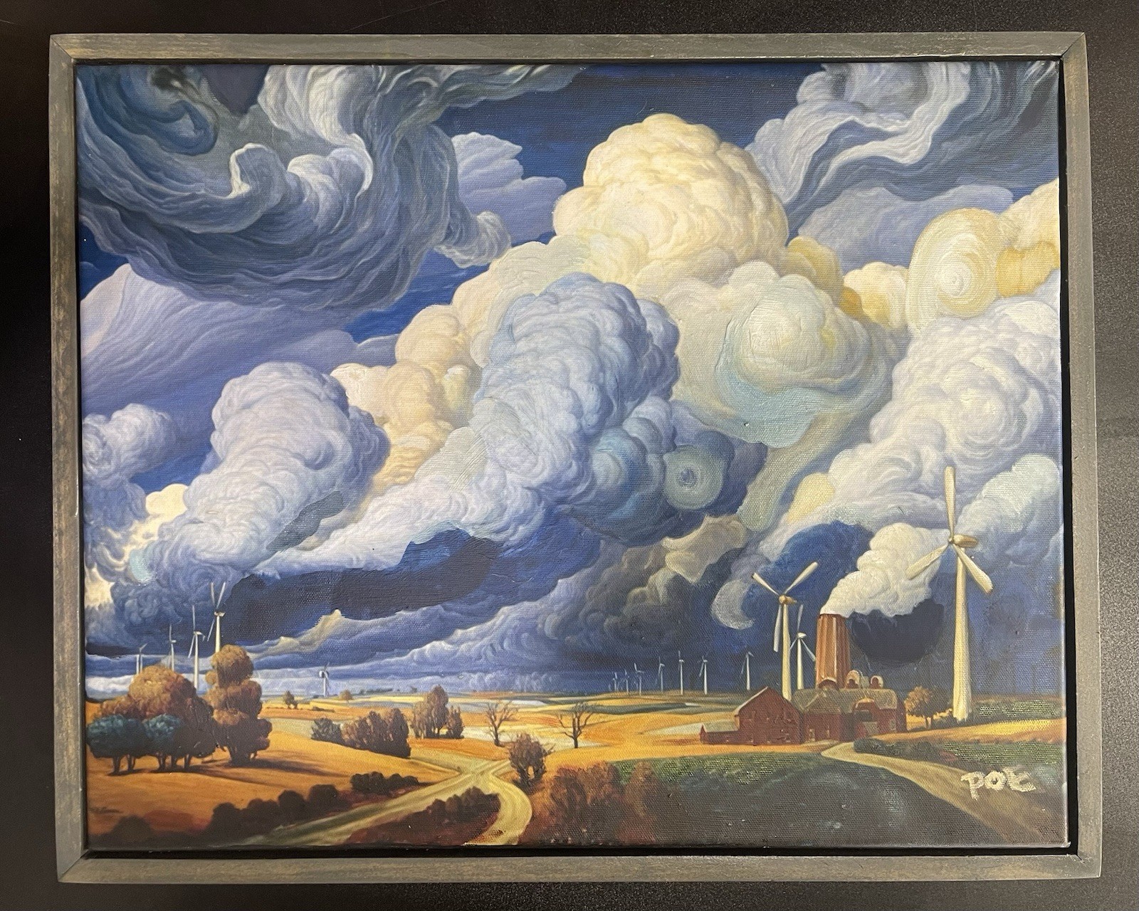 Lucian Poe Bruised Sky Original Oil Painting 20×16 Framed Schism Series