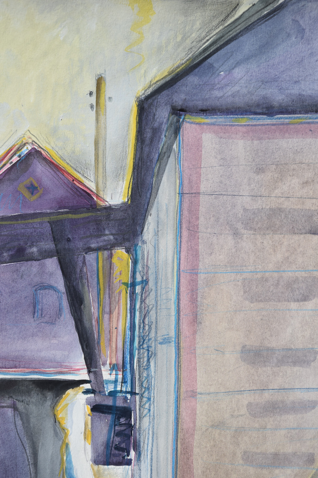 Peter Berndt 1937-2021 Berlin / Aquarell ~1990 / Dorfstraße Winter Brandenburg