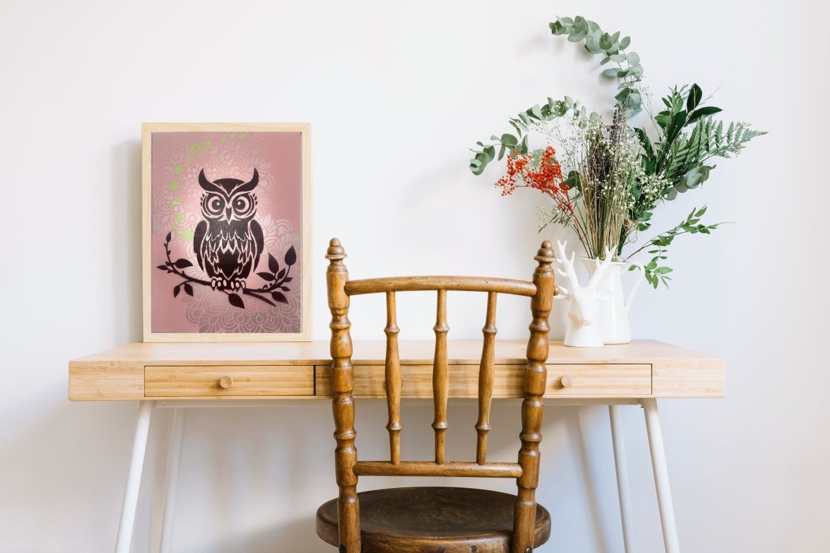 Original Boho Owl & Moon Painting – Mystical Quote Canvas Wall Art 11×14