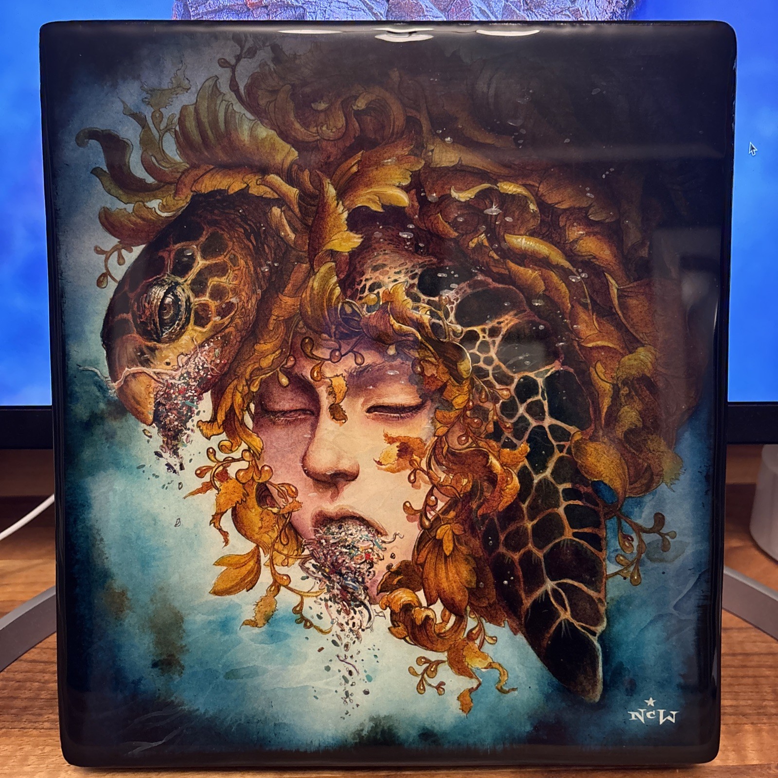 N.C. Winters – Plastic Feast – Original 9.75×10.75 Acrylic Painting on Wood