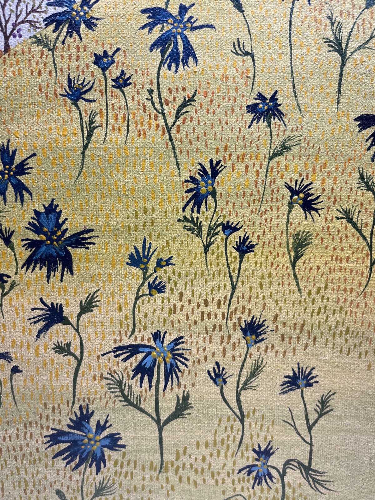 KRISTIN NELSON 70S MID CENTURY ABSTRACT FLOWERS NAIVE FOLK ART OIL PAINTING