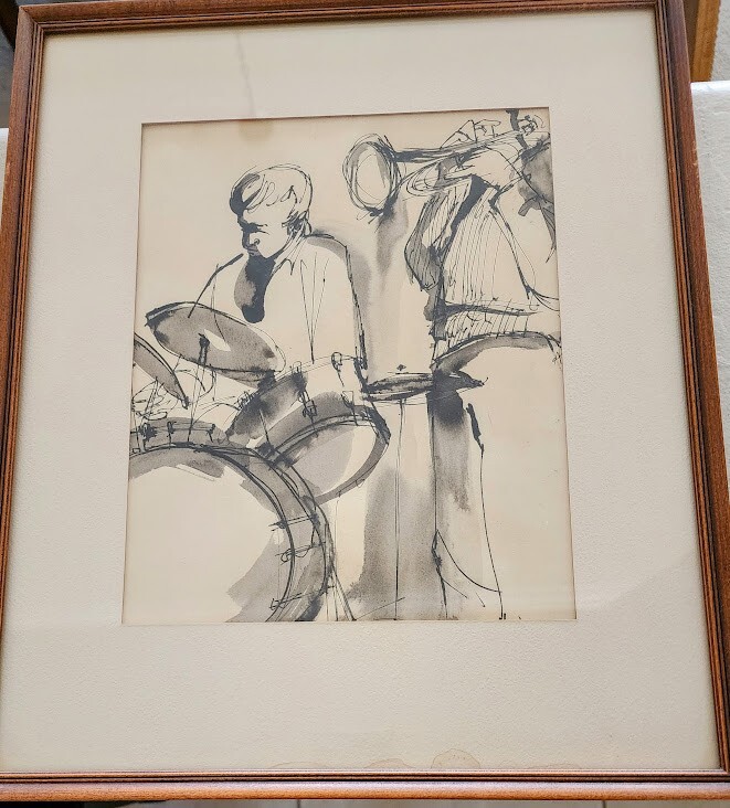 Sam Rosenberg Early 40’s Jazz Blk & White Shadowing Ink Paintings