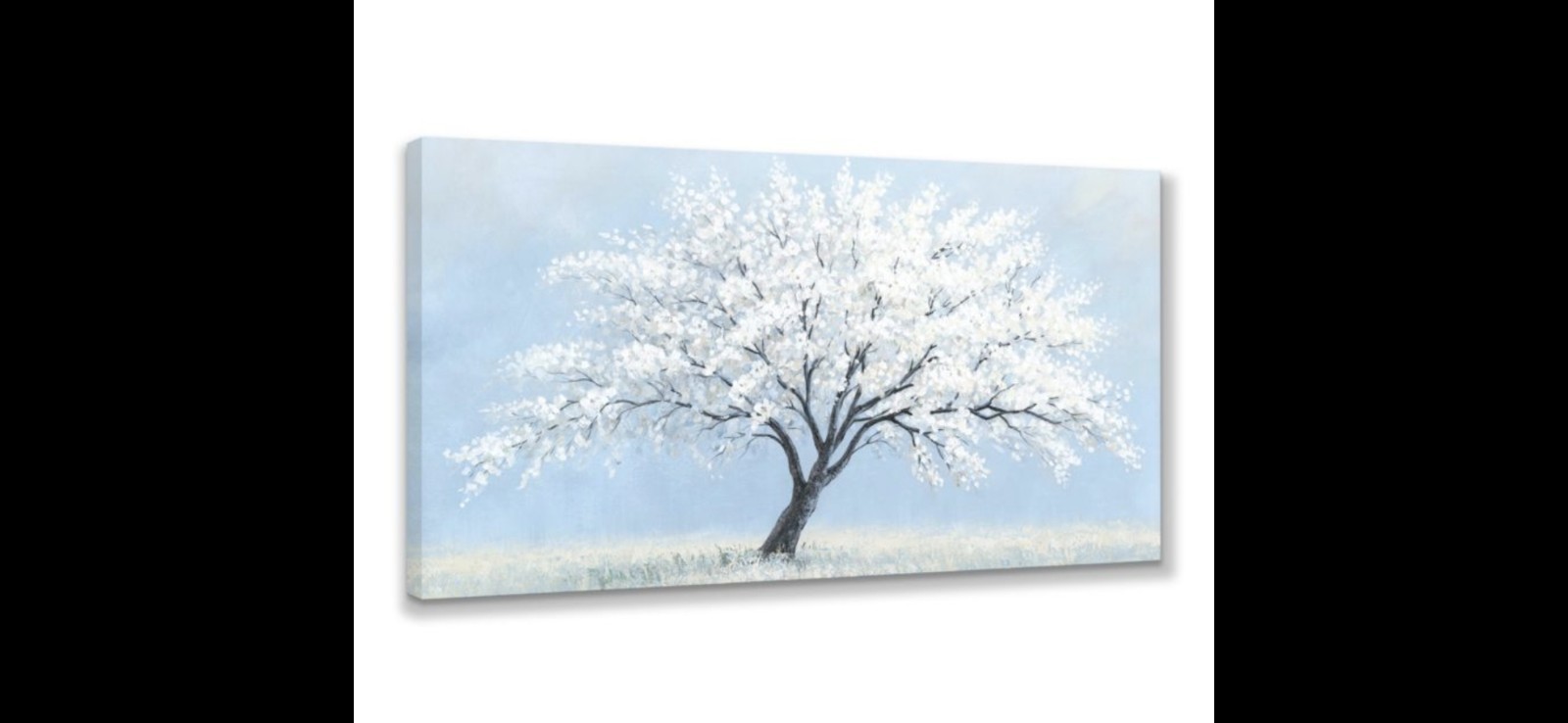 Modern White Tree Nature Art Painting on Canvas Medium Unframed