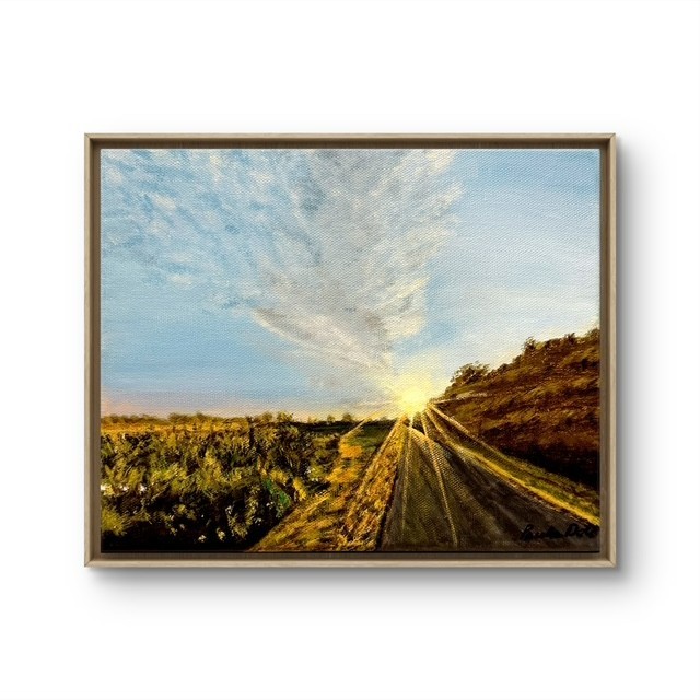 Original Expressionist The Way, 10×8 Signed Canvas Painting
