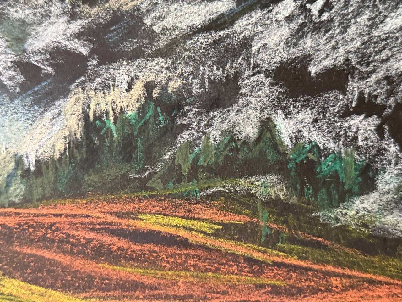Painting by the Ukrainian artist «The Sun Wakes Up in the Mountains» pastel