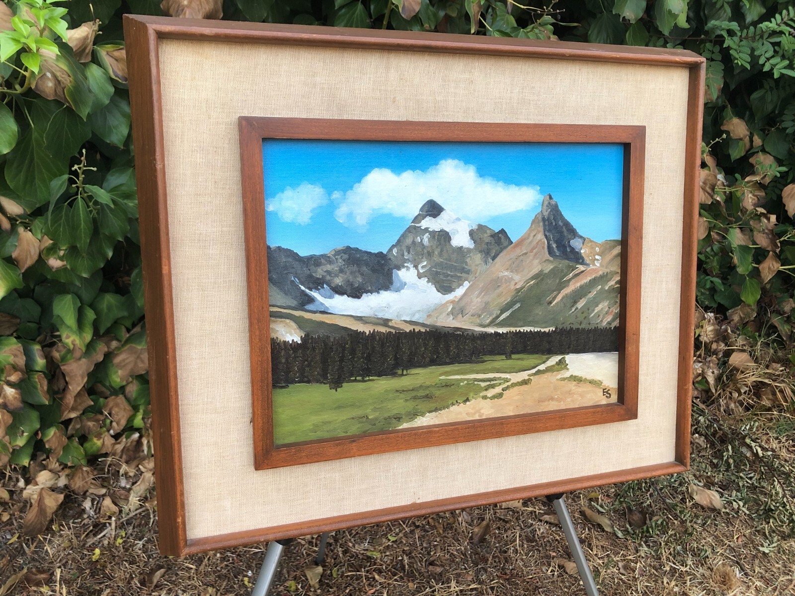 EUGENE SCHMIDT Original SWISS BAVARIAN ALPS MODERN LANDSCAPE 1960s Oil on Canvas