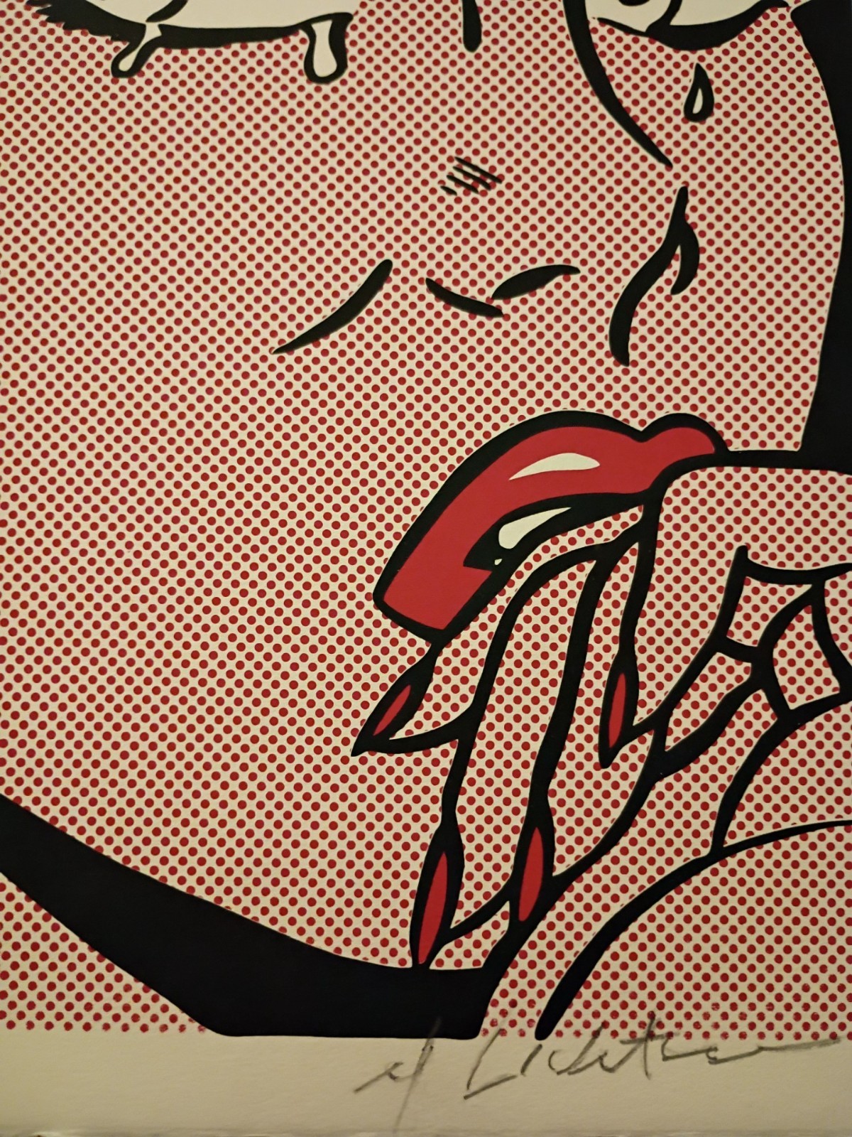 Roy Lichtenstein’s Crying Girl Lithograph, beautifully framed and SIGNED