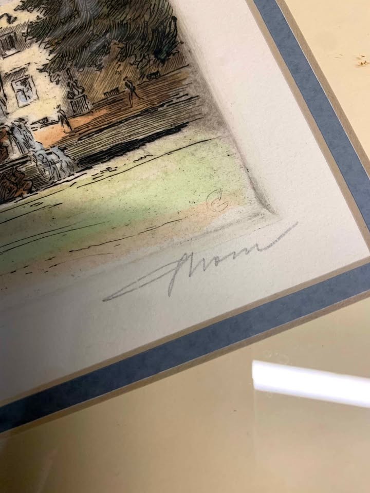 Antique signed numbered watercolor Wiesbaden Germany 12 X 16 frame beautiful