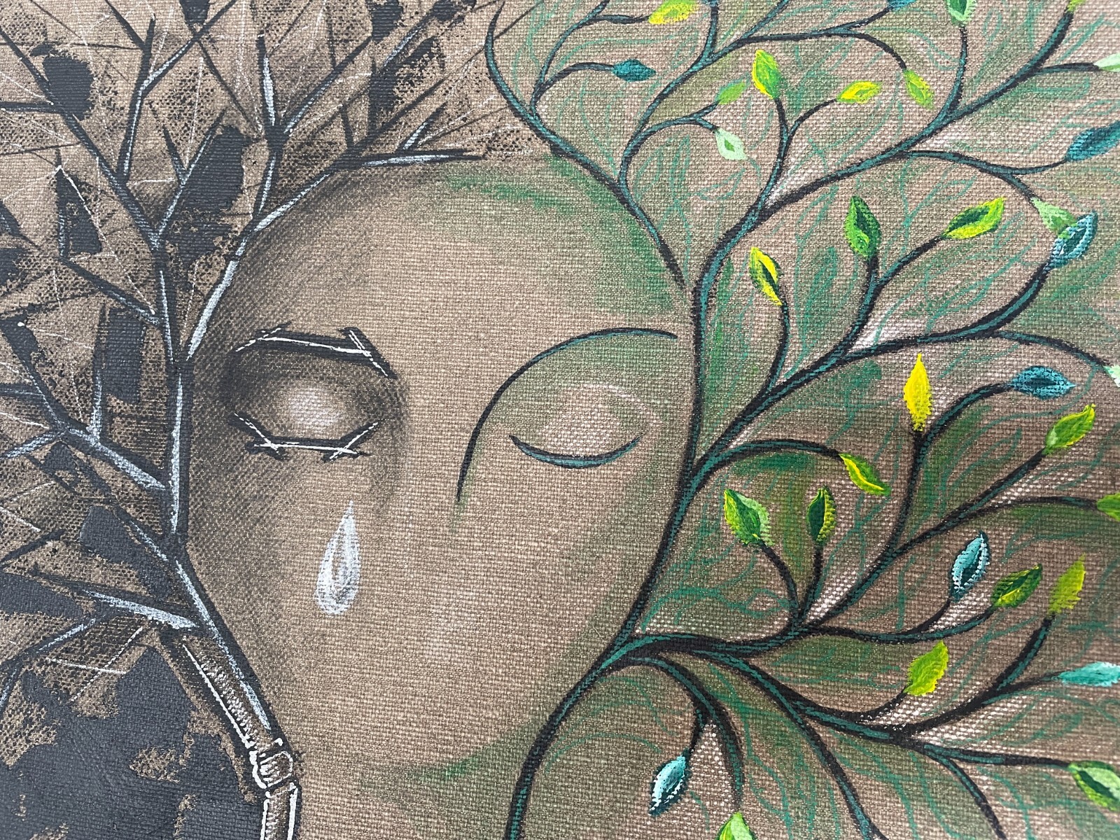 Symbolic Art, a picture about ecology, environmental pollution Art, nature image