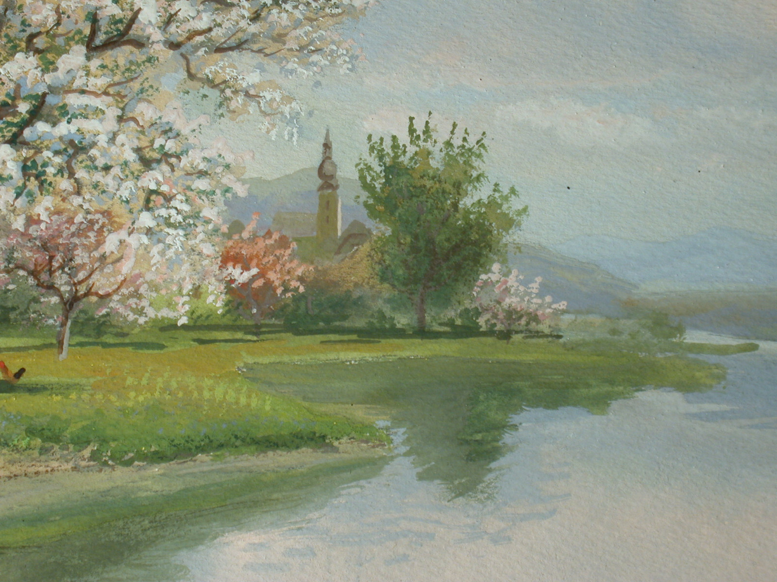 Alois TOTT (1870-1939) Spring Landscape on the Danube Bank.