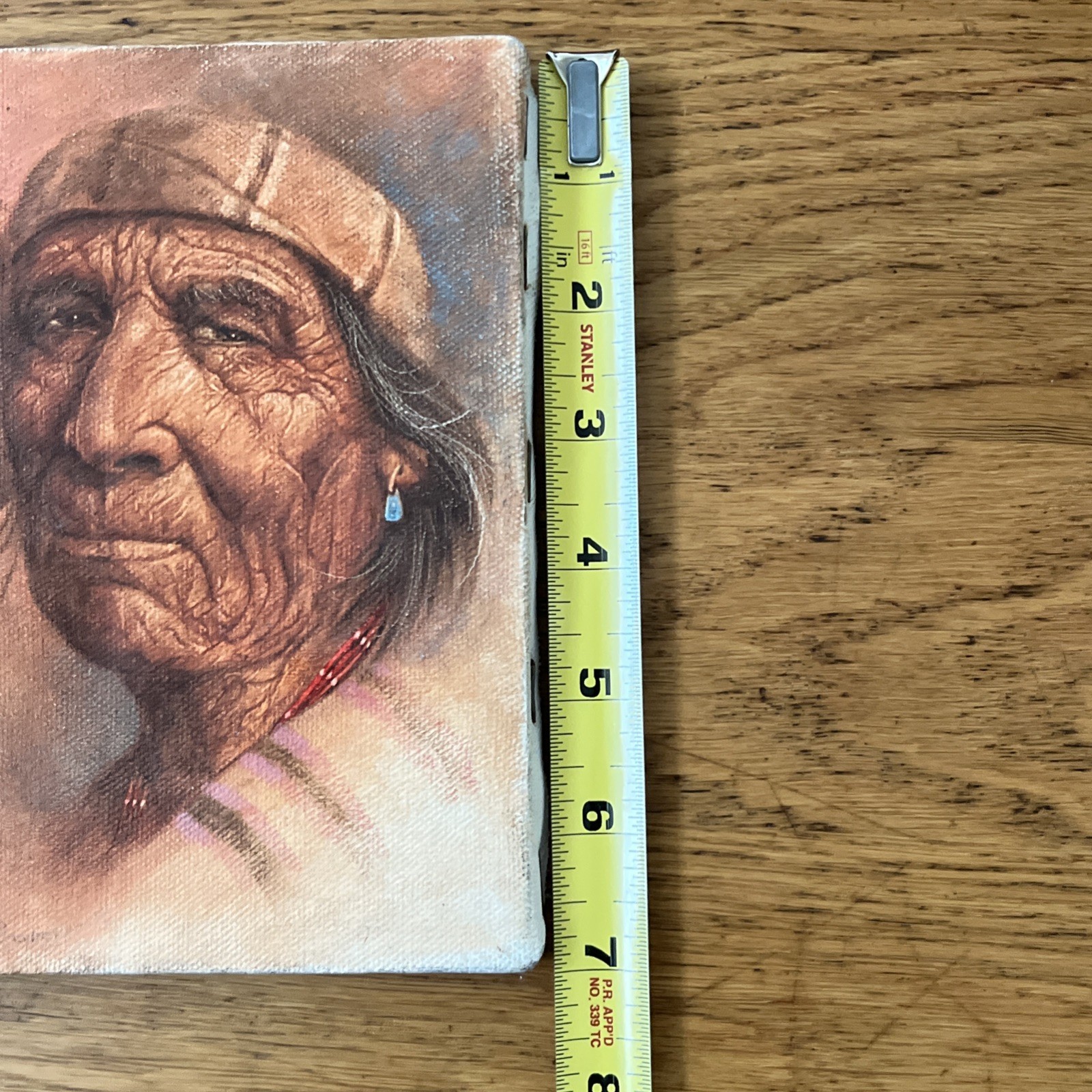 Tony M. Sandoval ( Dine (Navajo) 1943-2021) “ Navajo Man “ Oil on Canvas 5” X 7”
