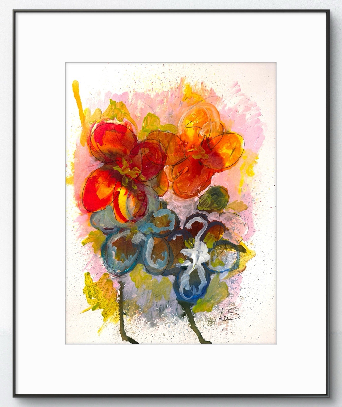 Original Floral 9×12 Handpainted Signed Abstract Expressionism Colorful 11