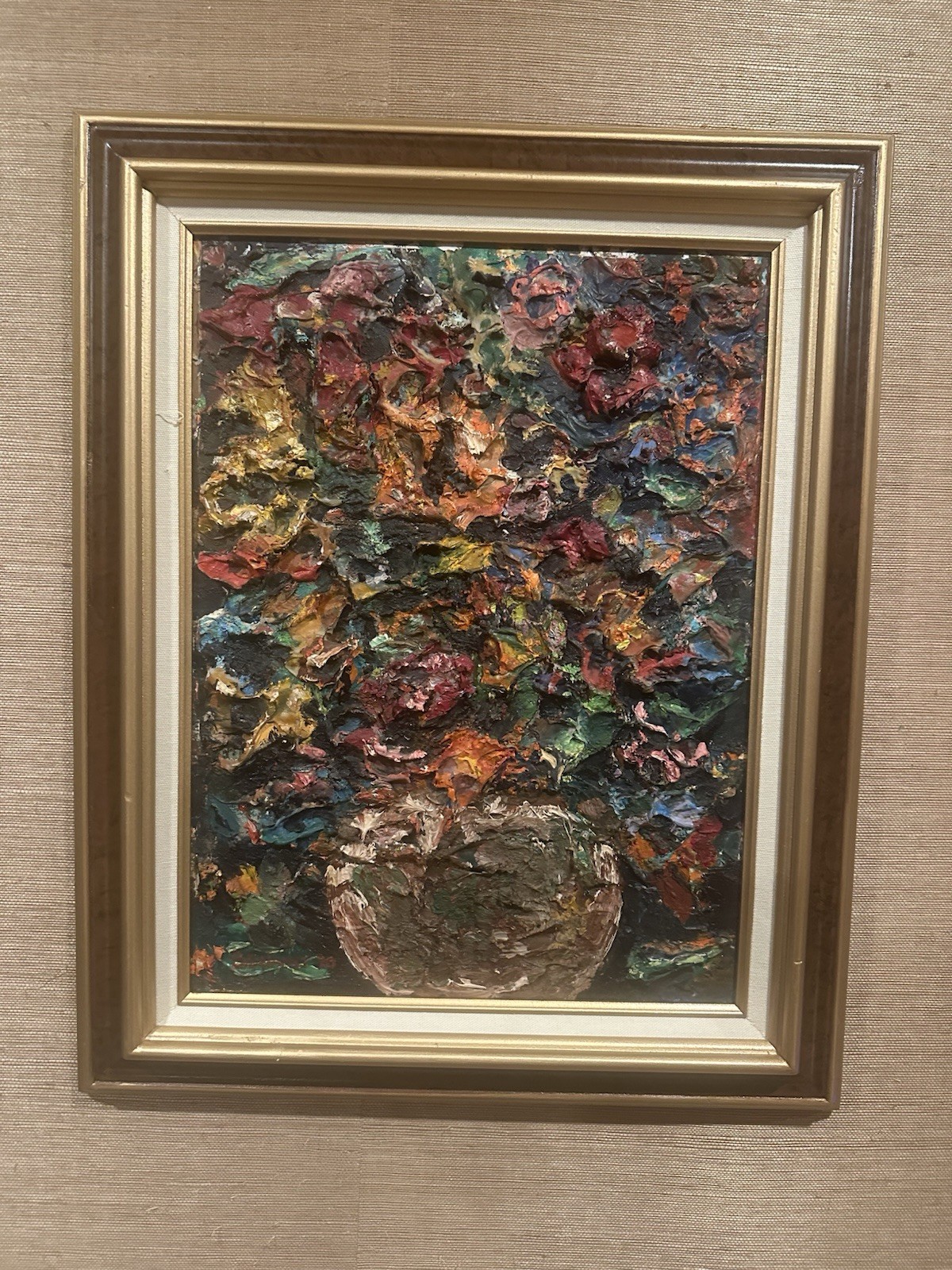 B DELANEY Signed Painting Floral Signed ‘70; 17×21 Framed