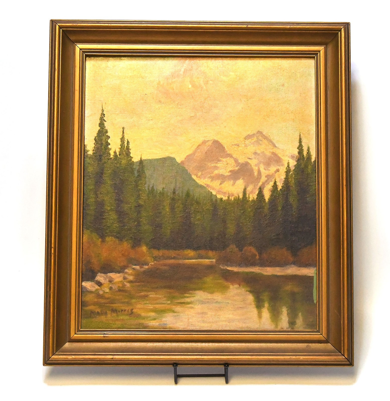 1900s MARY MORRIS SCOTTISH PAINTER FAMED GLENCOE VALLEY MOUNTAIN SCENE PAINTING