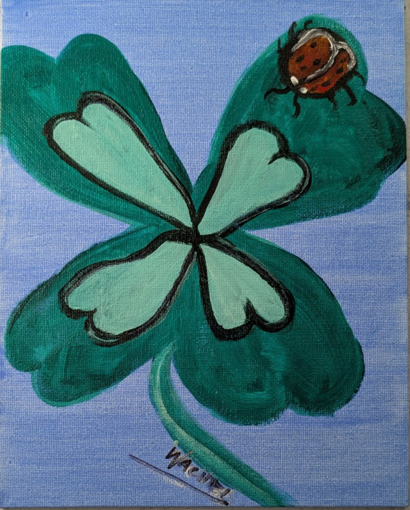 Original Flowers 8×10 Canvas Panel Acrylic Botanical Sage Green Painting Wachtel