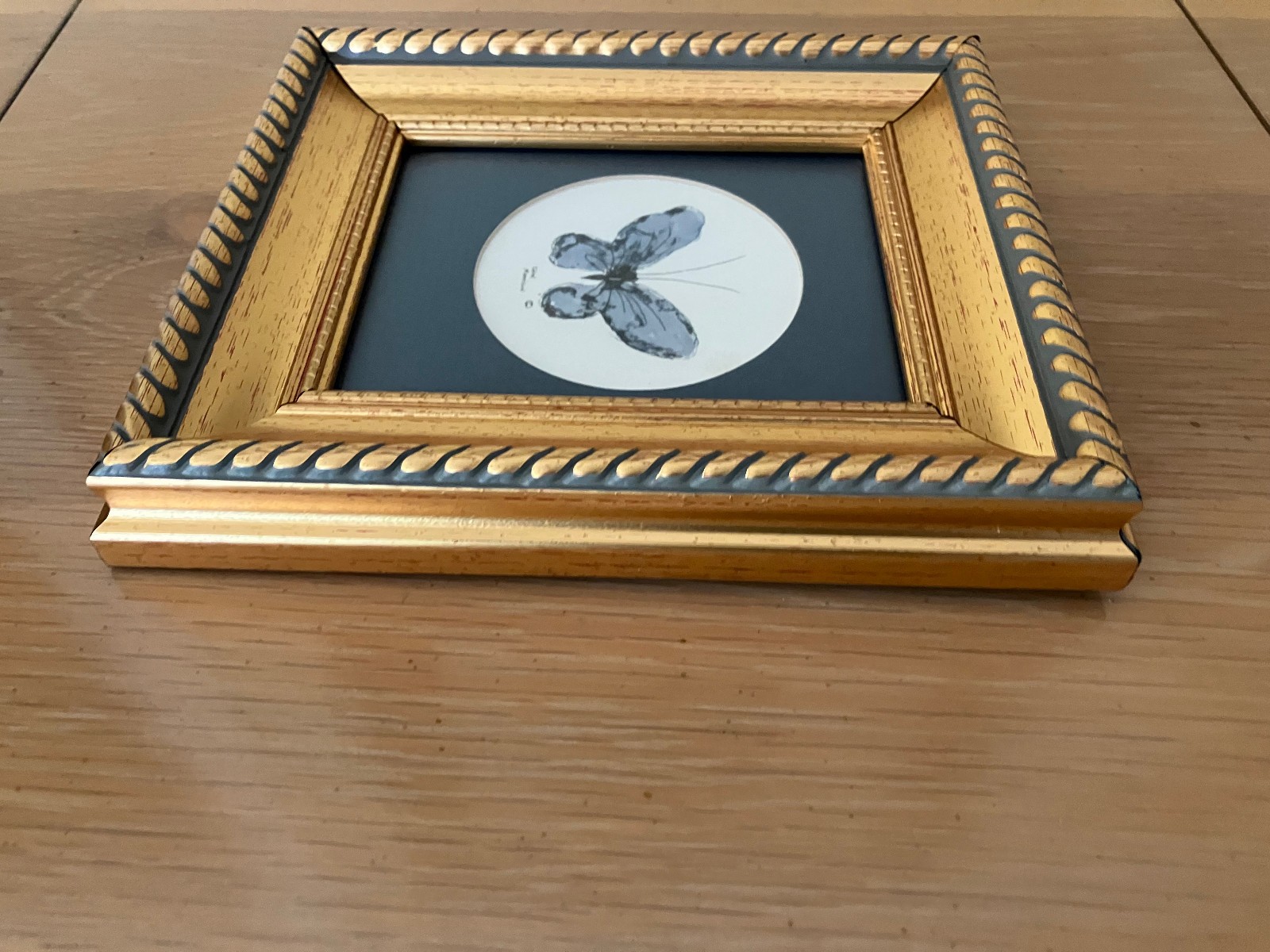 Vtg Orig Watercolor Painting in Updated 4×5 Frame; Butterfly, Carol Morrison