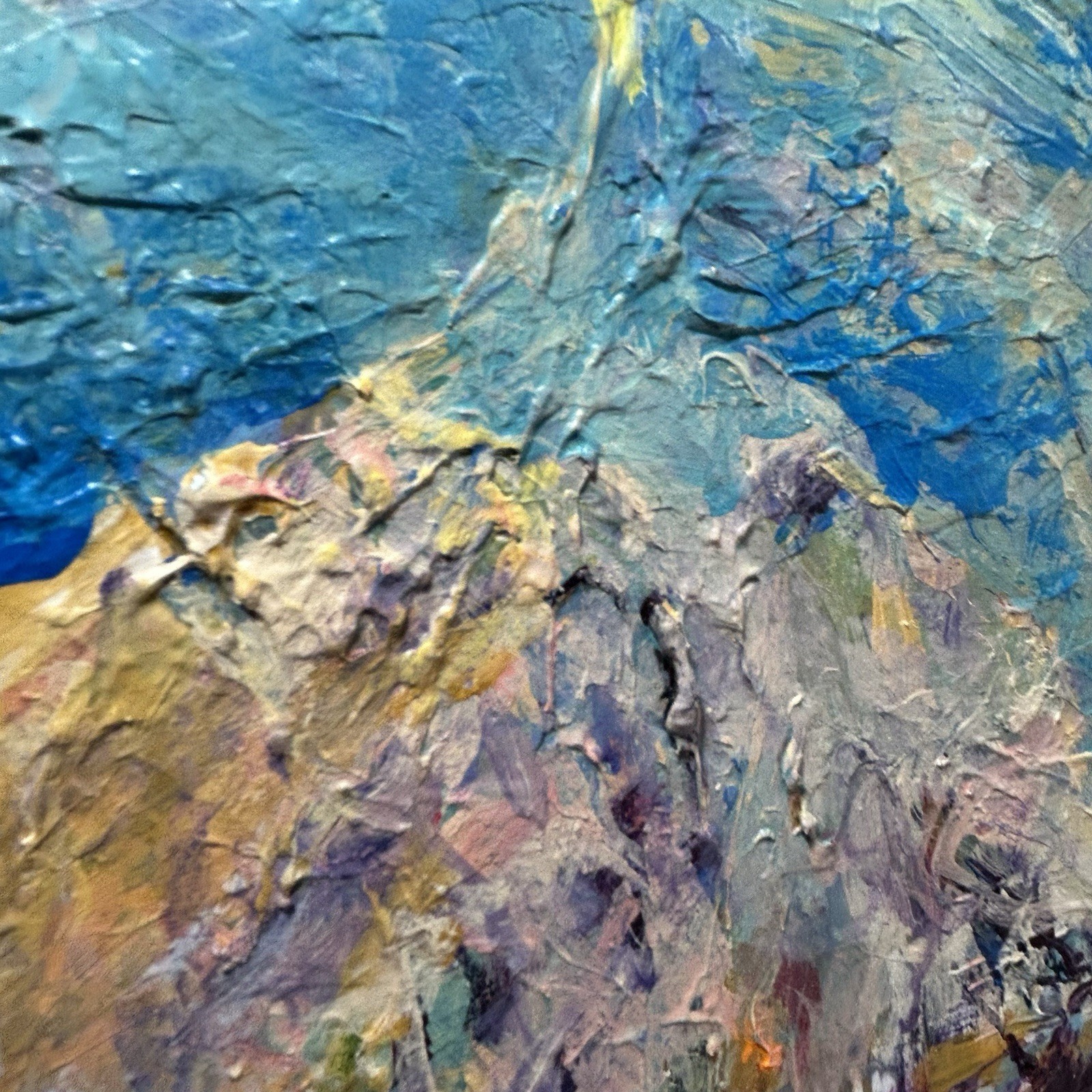 1986 Original Mary Thompson Abstract Modern Art Painting Acrylic Impasto Vintage