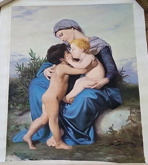 Copy of the oil painting «Fraternal Love» on canvas. 24 3/8″ × 19 1/2″